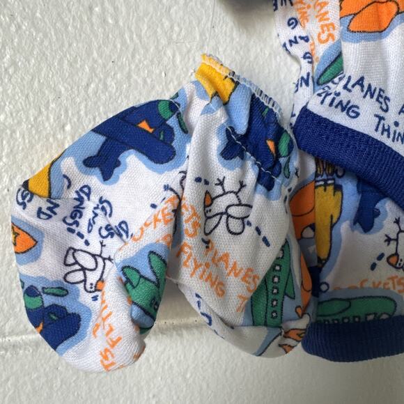 Vintage 80’s-90’s Airplanes 4 Piece Pajama Set Infant Baby Outfit 6-9mo NEW - Picture 4 of 8